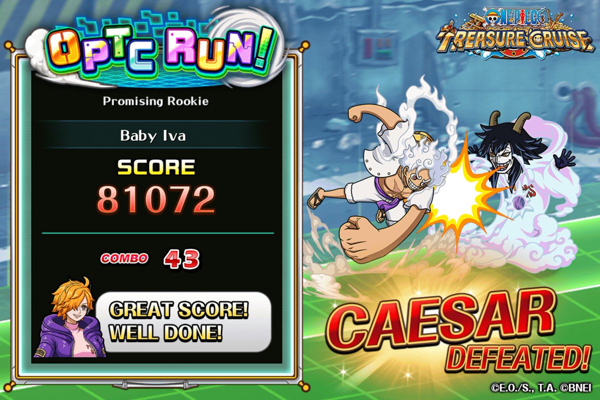 coffeelatte697's tweet photo. Challenging #OPTCRun right now! 
Obtained Score: 81072
Max Combo: 43

Play from here!
https://t.co/qHXTJUKf2m https://t.co/BFczbNses9