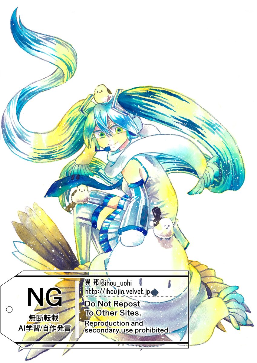 ihou_uohi's tweet image. #グッスマイラコン１２雪ミク 
シマエナガのフィギュアもほしいという気持ちで描きました