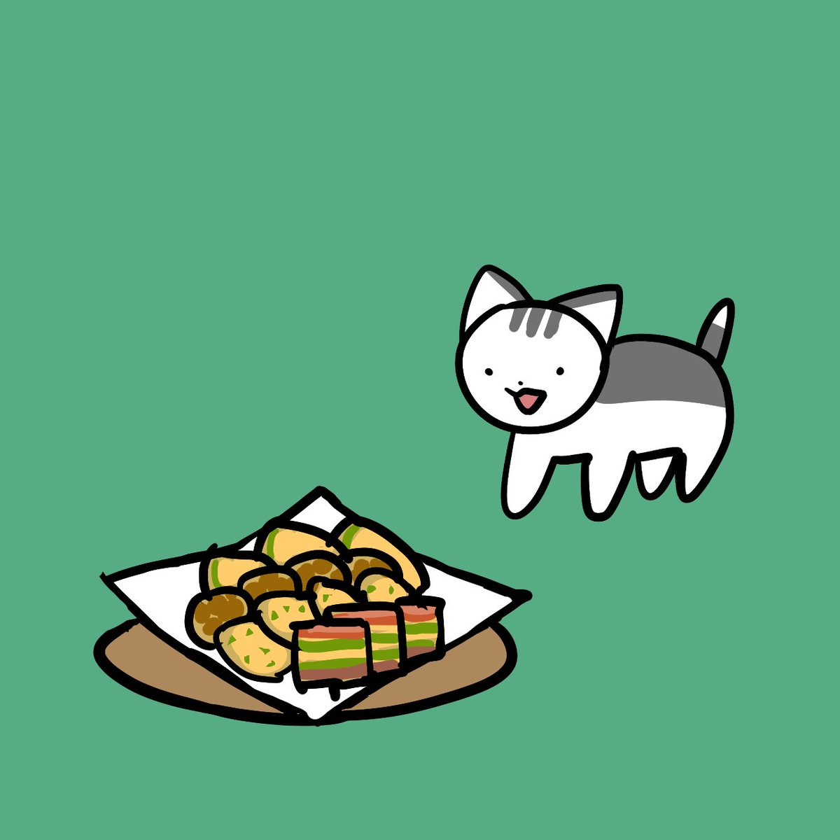 J00H0NG's tweet image. 즐거운 한가위 보내세요!
※평범한 고양이는 사람 음식을 먹으면 위험합니다.