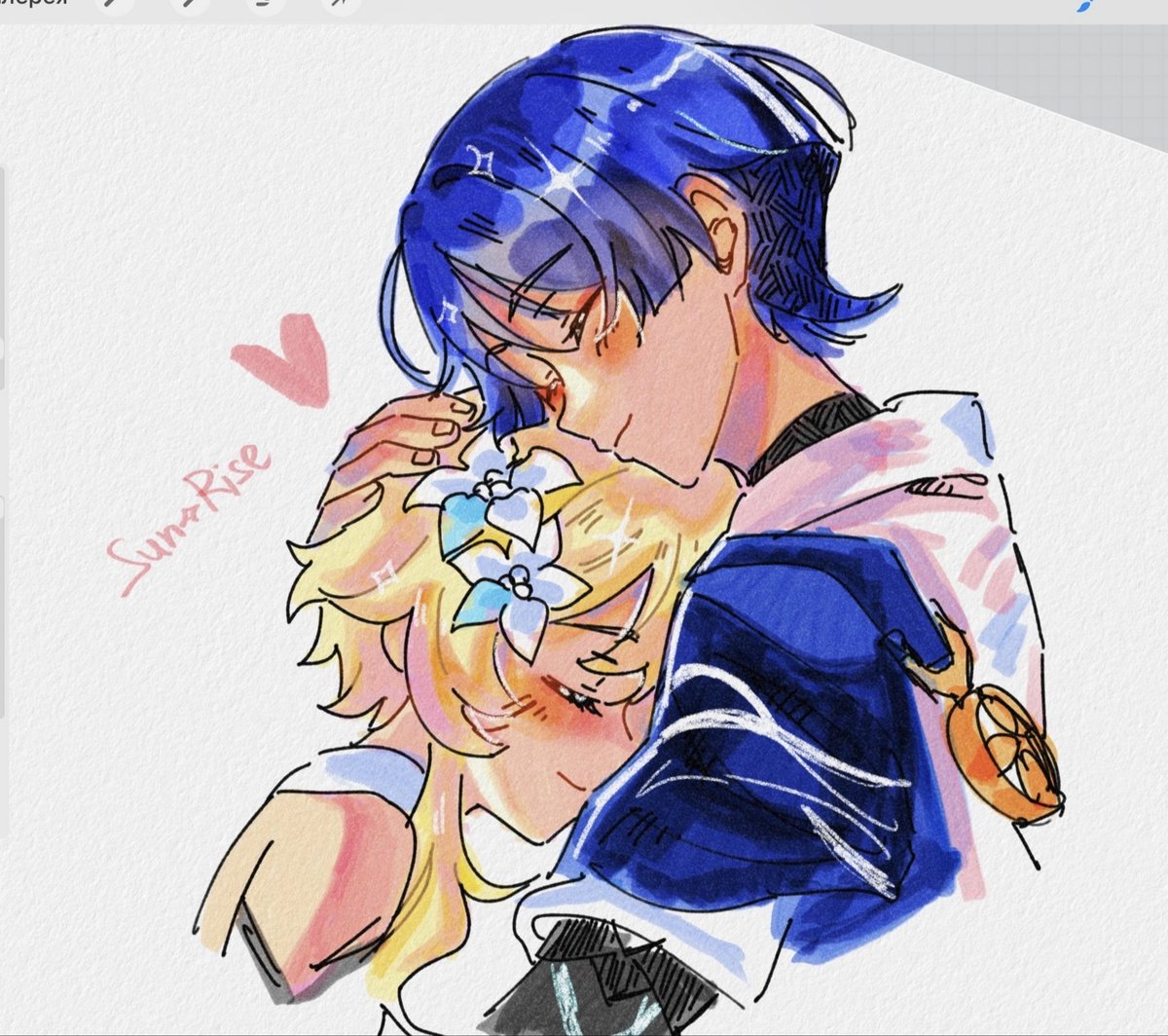 _sun_riseART's tweet image. Thank you for 3000 followers! It means a lot 😭🙏💛
 To be honest I didn't know I could reach this number. 🥹
 Also don't take it seriously it's just silly doodles, I had to test out a new brush with imitation alcohol markers, lol
#scaralumi #wanlumi