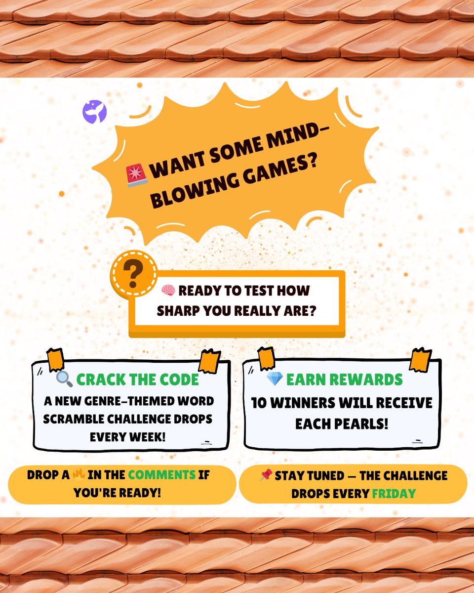 JoyRead_Novels's tweet image. 🚨 Something BIG is dropping this Friday...

Think you’ve got the brainpower to decode? 🧩💥

Crack the code and walk away with the pearls. 💎

👀 Eyes peeled.
🧠 Minds ready.
📅 Friday = Game Time.

💬 Drop a 🔥 if you&apos;re joining the challenge squad!

#JoyRead #CrackTheCode