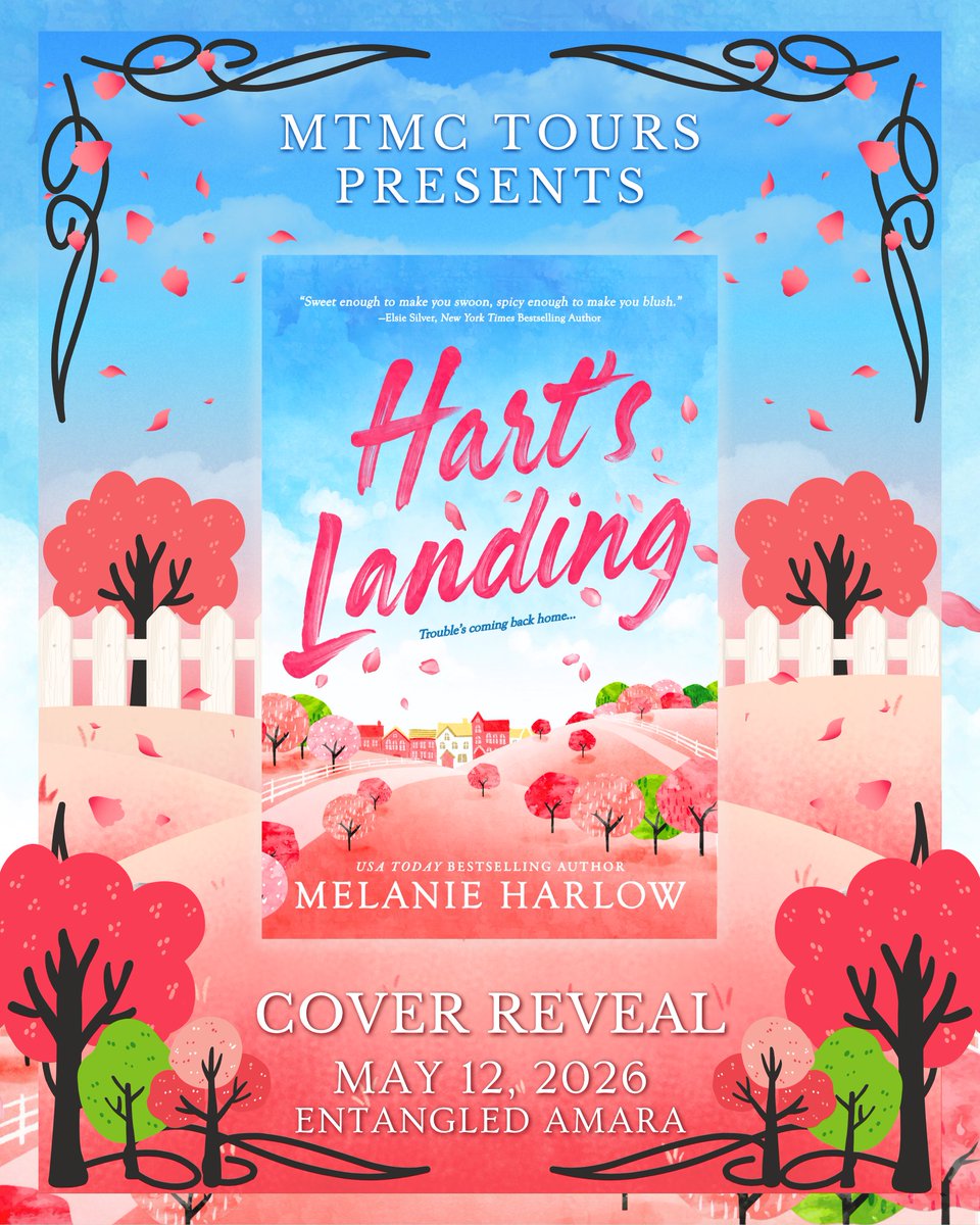MTMC Tours ✨📚 (@mtmctours) on Twitter photo We helped revealed the gorgeous cover of HART’S LANDING by Melanie Harlow! 🩵🌷 A contemporary romance in the small Michigan town of Hart’s Landing.
💫Out May 12th, 2026 from Entangled Amara/<a href="/entangledpub/">Entangled Publishing</a>.
✨Stunning cover & edge design by Elizabeth Turner Stokes. We helped revealed the gorgeous cover of HART’S LANDING by Melanie Harlow! 🩵🌷 A contemporary romance in the small Michigan town of Hart’s Landing.
💫Out May 12th, 2026 from Entangled Amara/<a href="/entangledpub/">Entangled Publishing</a>.
✨Stunning cover & edge design by Elizabeth Turner Stokes.