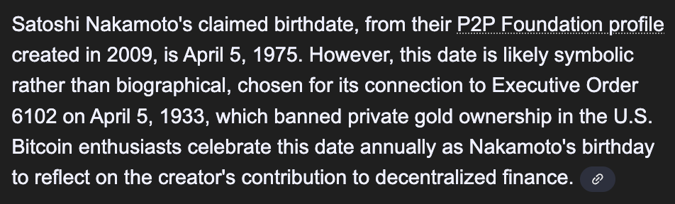 <a href="/AmurakaHidden/">Hidden AmuraKa</a> Interesting as well... 4/5 is Satoshi's mythical birthday.
Not true, because CSW is Satoshi.

But it fits the beast system/hijacked BTC narrative date numerology.