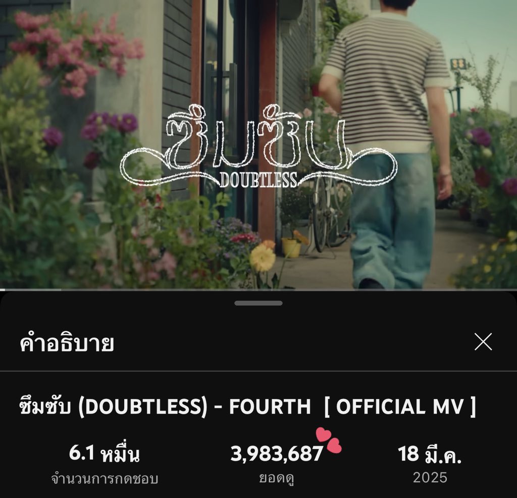 FourthOfficiall's tweet photo. วันนี้เราพาน้องซึมซับไป 4M กันค้าบบบบ 🙌🏻👏🏻

ซึมซับ (DOUBTLESS) - FOURTH  [ OFFICIAL MV ] https://t.co/YcyNhhE81l 

#StreamForFourth #DoubtlessMV_FOURTH 
#Fourthnattawat #โฟร์ทณัฐวรรธน์ https://t.co/rVjYrgxelw