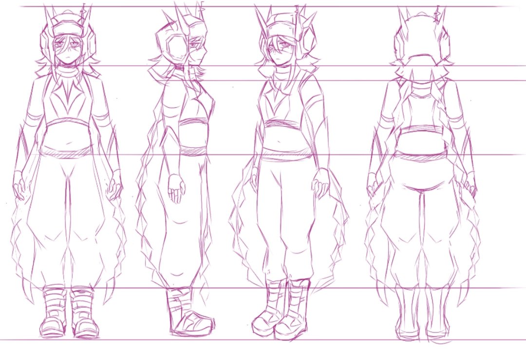 Ferxain_'s tweet photo. WIP of one of my upcoming character sheets!! :] 

Their name is clove and they're a funky lil inventor. Design is still a work in progress:p 

#WIP #characterdesign #digitalart #CLIPSTUDIOPAINT https://t.co/YjG8sNGMTc