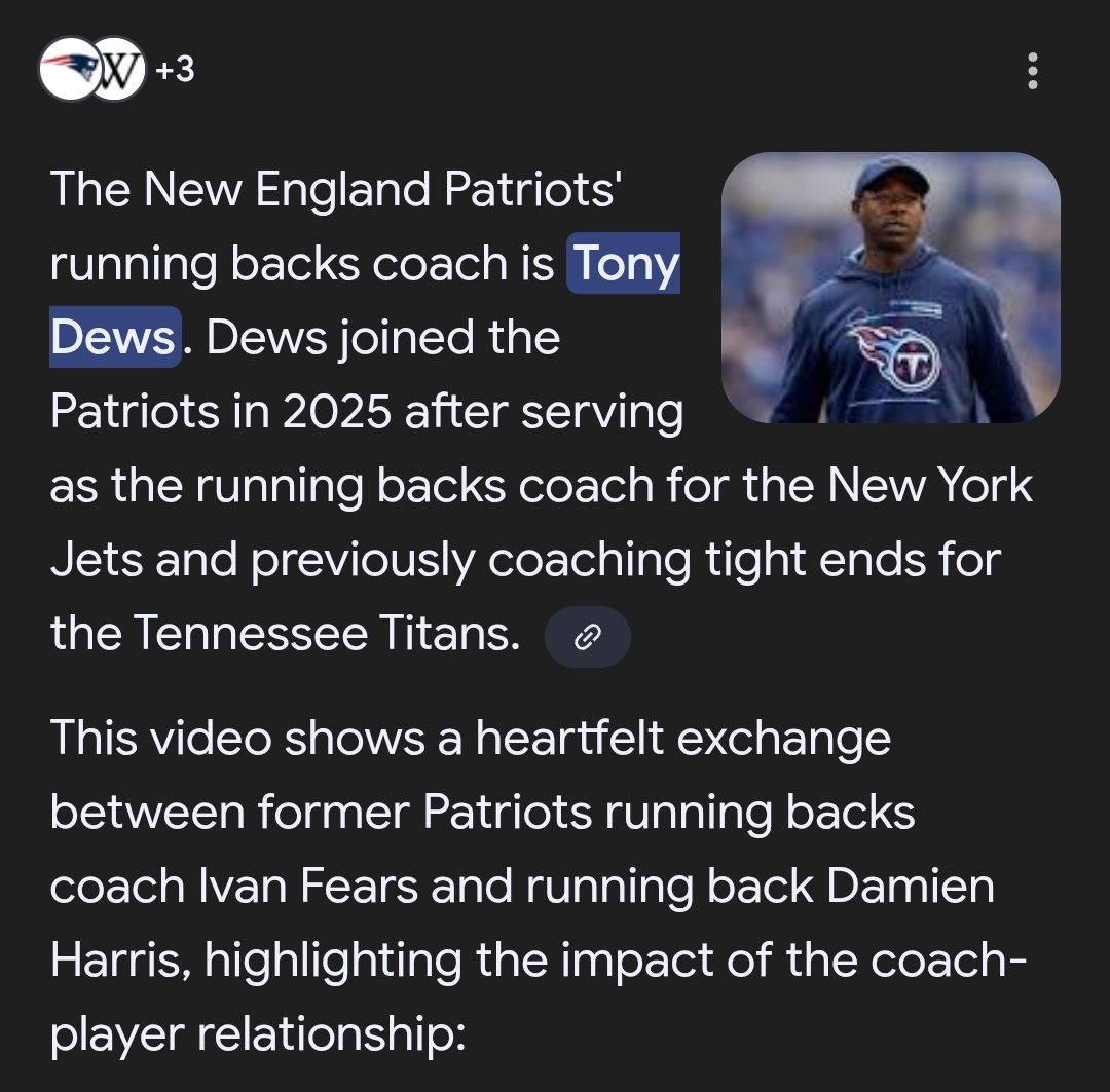 NormalFamilyGuy's tweet image. Should we start holding this guy accountable for Rhamondre Stevenson Fumbles?

Fire #TonyDews