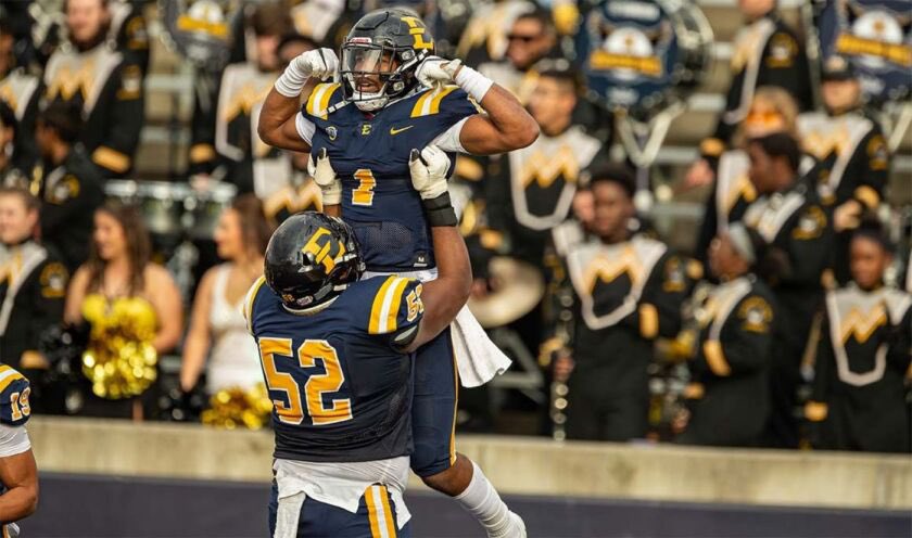Excited to be <a href="/ETSUFootball/">ETSU Football</a> this weekend for a game day visit <a href="/PRTYNTHABAKFLD/">Jamere Hogue</a> <a href="/coachemupchat/">Coach Chatmon</a> <a href="/CoachCandela99/">Mike Candela</a> <a href="/CoachPCovington/">Patrick Covington</a> <a href="/CHSHurricaneFB/">CartersvilleFootball</a> <a href="/CartersvilleFB/">Cartersville FB Recruiting</a> <a href="/JohnathanCline6/">Johnathan Cline</a>