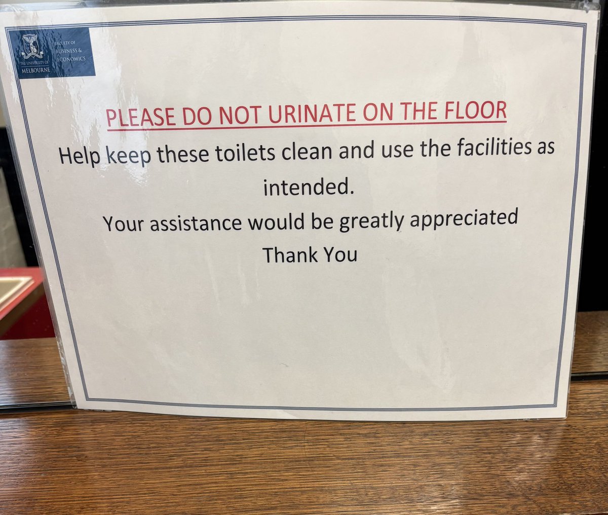 WillPeiris's tweet photo. You only see this in the Business/Econ buildings. Makes you think https://t.co/N7CSFdh6To
