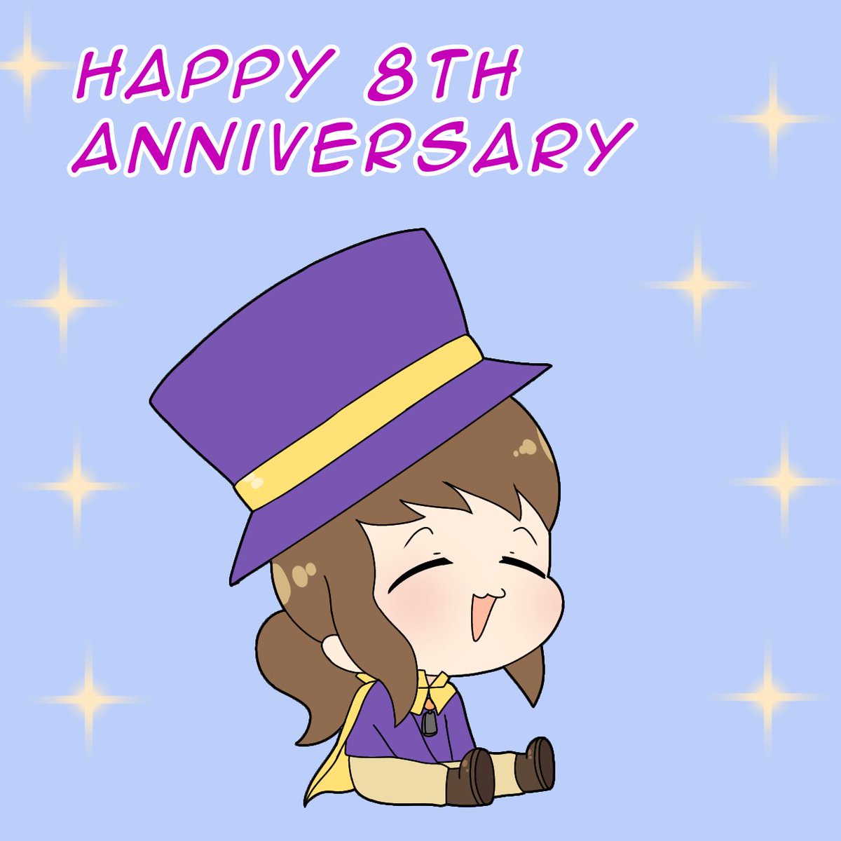 [Day 226] Happy 8th Anniversary <a href="/HatInTime/">A Hat in Time</a>  !!
A little drawing to celebrate this great day 🎉🎉🎉

#AHIT #AHatinTime
#Hat_kid #ArtistOnTwitter #ahit #chibi #ahatintime #hatkid  #hatgirl #cute #ibisPaintX