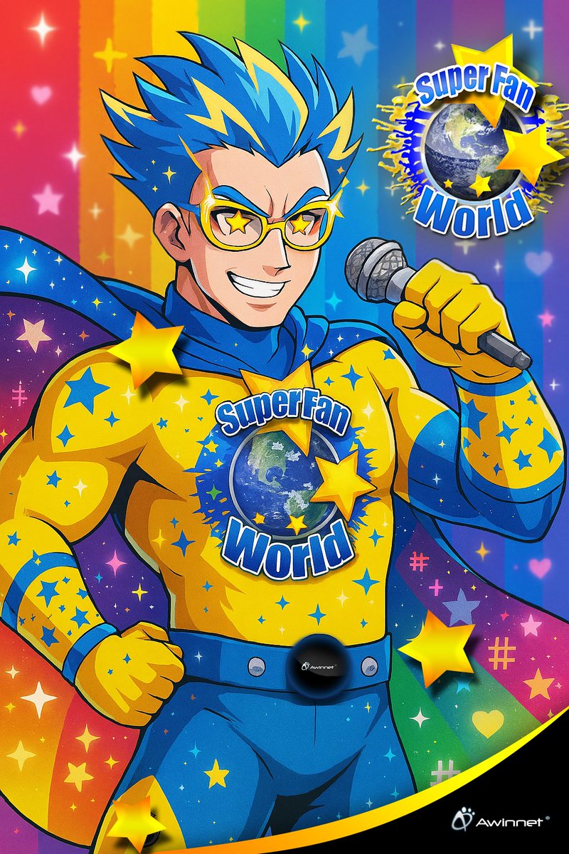 GoSuperfanworld's tweet photo. SuperFanMan just absorbed 42 fandoms, 17 conspiracy theories, and one sentient plushie. He’s now 99.9% hype and 0.1% glitter glue. Stay tuned to SuperFanWorld for merch drops, cosplay chaos, and interdimensional drama. #SuperFanMan #Hypequake2025 #SuperFanWorld #CosmicNews https://t.co/drabMs5AGa