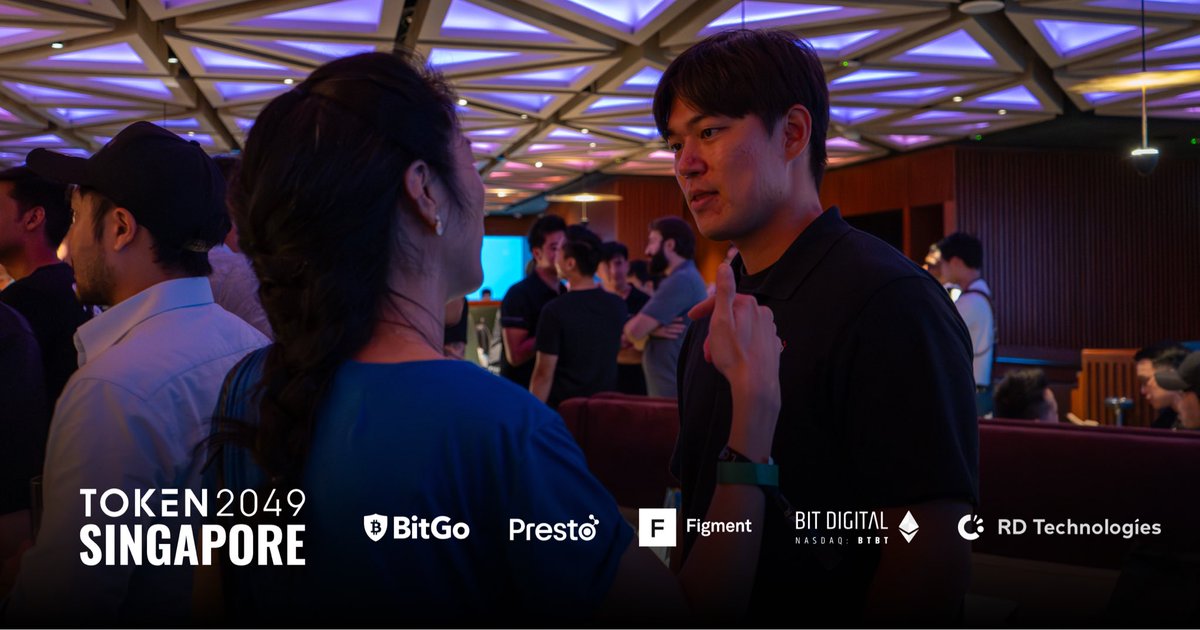 Presto_Labs's tweet photo. Presto closed an eventful week at @token2049 by co-hosting a VIP gathering with @BitGo, @FigmentCapital, @BitDigital_BTBT, and @RD_Technologies. Against the backdrop of Singapore’s skyline, the evening marked the conclusion of days filled with discussions on digital asset innovation and market transformation.

We leave Singapore with stronger connections and a renewed focus on advancing the future of trading and digital finance.