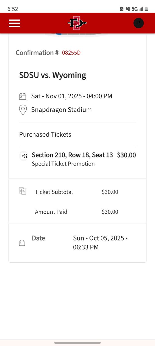 PadreDeCuatro's tweet image. Who else is taking advantage of the $30 tickets to watch SDSU vs Wyoming on November 1?

am.ticketmaster.com/sdsu/buy/ism/R…