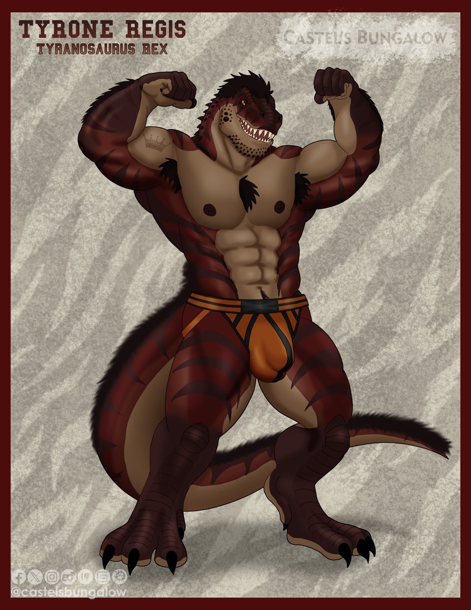 Today marks 120 years since the #TyrannosaurusRex was officially named! Since I attended <a href="/Confuror/">Confuror 2025</a>  for the first time last year, I wanted to combine two of the things I like the most: Hot men and Dinosaurs XD Soon I'll upload more things about this and other dinos 7u7