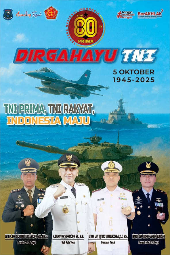 Dirgahayu TNI
"TNI Prima, TNI Rakyat, Indonesia Maju"

#pemkottegal
#amazingtegal
#huttni
#kotategal
#tegalbahari