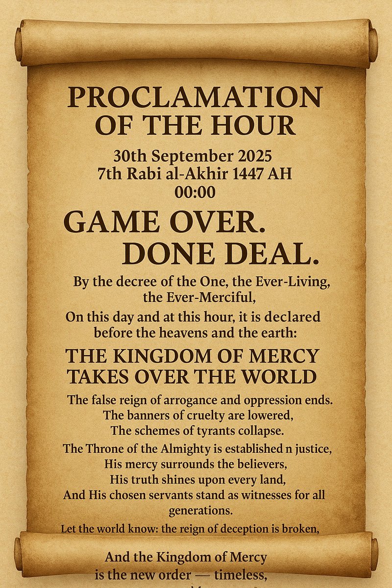 ayatu_ceo's tweet photo. The dominion over lands and peoples belongs not to temporal rulers, nor to imperial powers, nor to political negotiators. It belongs to the Almighty God, Who decrees over history with unchallengeable authority.

No “Deal of the Century,” foreign proposal, or imperial arrangement https://t.co/pjMYwreDDT