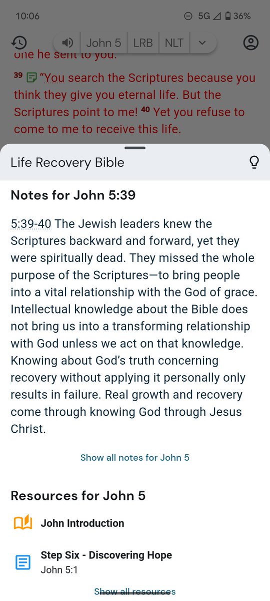 GNLifeRecovery's tweet image. This morning, one of the Scriptures was from the Gospel of John 5:39-40. In it Jesus told the Pharisees that, despite the knowledge they had of the Scriptures, they were missing the point...Him! Real growth and recovery come through knowing God through Jesus Christ. 💪🏼✝️