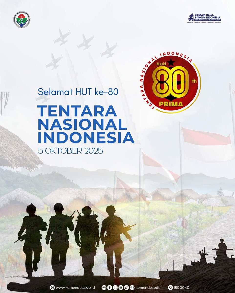 alta_yayan's tweet photo. TNI PRIMA,  TNI Rakyat, Indonesia Maju.. Pendamping Desa di seluruh persada NKRI menyampaikan Dirgahayu TNI ke 80.. https://t.co/pilltLo6Hs