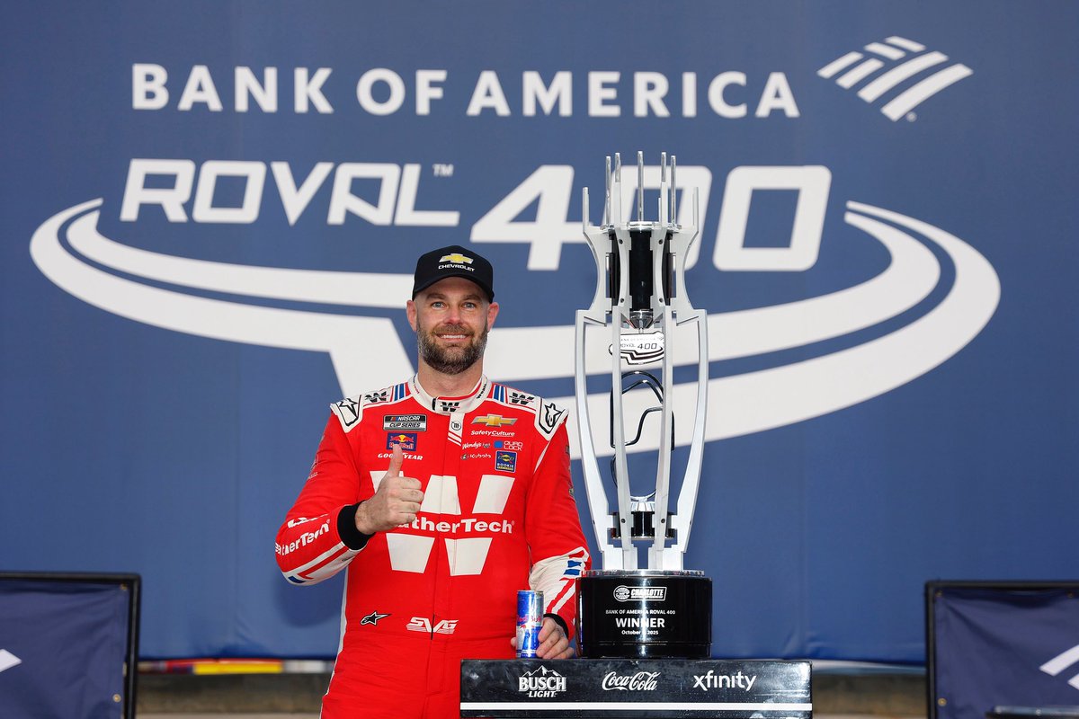 Congrats Shane van Gisbergen &amp; #88 Weather Tech Trackhouse Chevrolet team on winning Bank of America ROVAL 400 at <a href="/CLTMotorSpdwy/">Charlotte Motor Speedway</a> / Fifth Cup  win for Shane &amp; 88 team in 2025 season! <a href="/shanevg97/">Shane van Gisbergen</a> <a href="/TeamChevy/">Chevrolet Racing</a> <a href="/TeamTrackhouse/">Trackhouse Racing</a> <a href="/BankofAmerica/">Bank of America</a>
