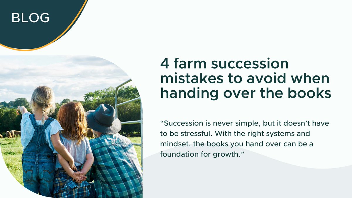 Agrimasters's tweet image. Succession isn’t just about handing over the keys; it’s about passing on knowledge, systems, and confidence.

Our latest blog shares 4 common succession mistakes and how to avoid them, so you can hand over the books with clarity and ease.

agmstr.com/3IVHOak