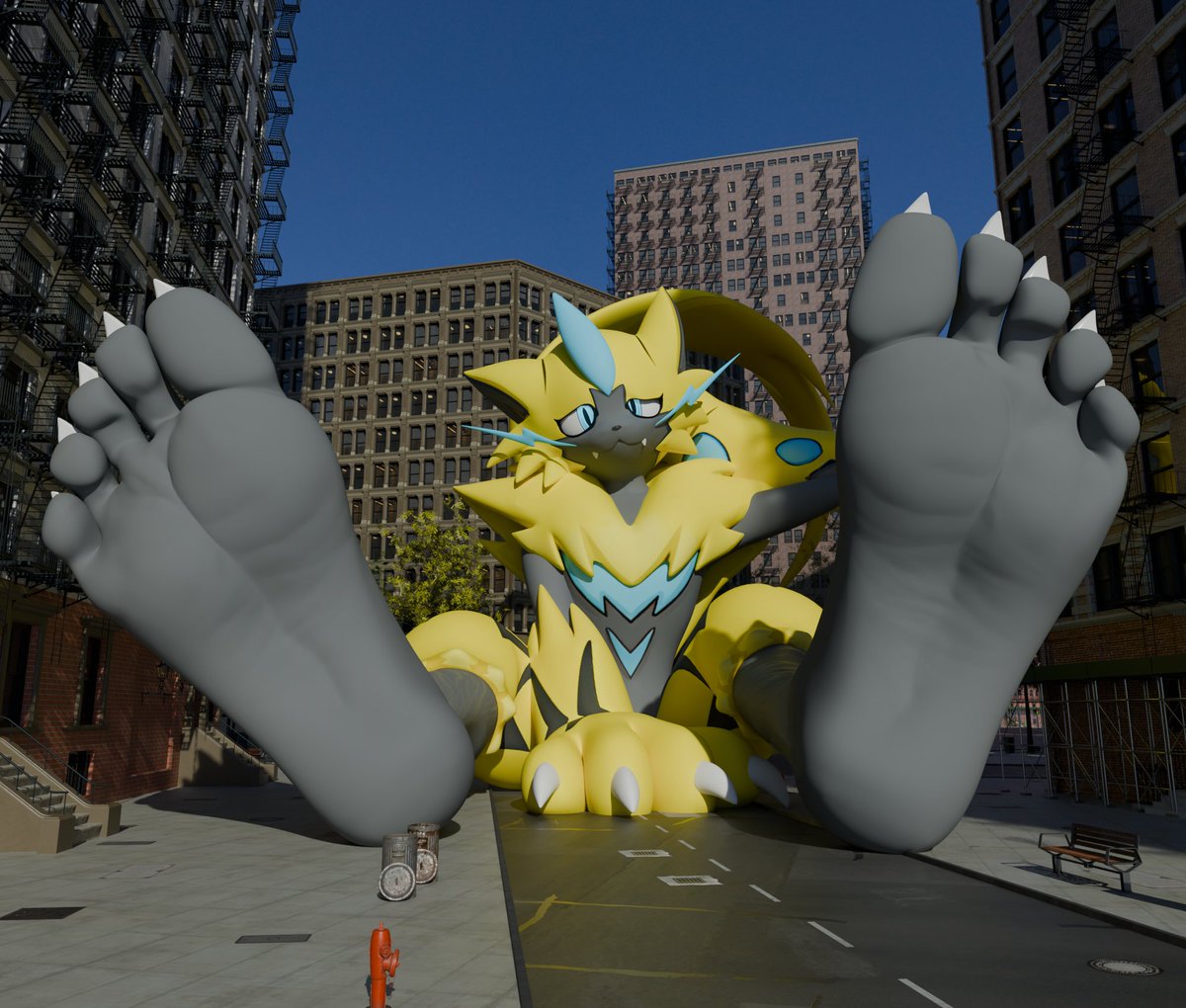 Zeraora has been growing big and strong as of late, Just be careful when he stands up!

My part of a trade with <a href="/LeSebafox/">Sebafox</a> 

Enjoy!