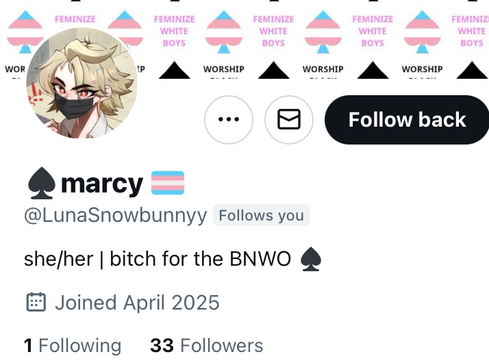 This is by far my favorite thing to do to you losers.

Making you dedicate your following list to me alone~

I love setting you back, making you do extra, just for my amusement~