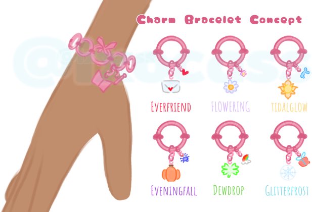 ixocass's tweet photo. Writers Charm Bracelet Concept! 📑

When you’re chosen in the in-game Writer’s Contest, you earn a charm bracelet! If you’re selected again in future seasons, you’ll collect a seasonal charm for each winning story!

#Royalehigh #RoyalehighConcept @RoyaleHighValks https://t.co/n6t4HRsIrj