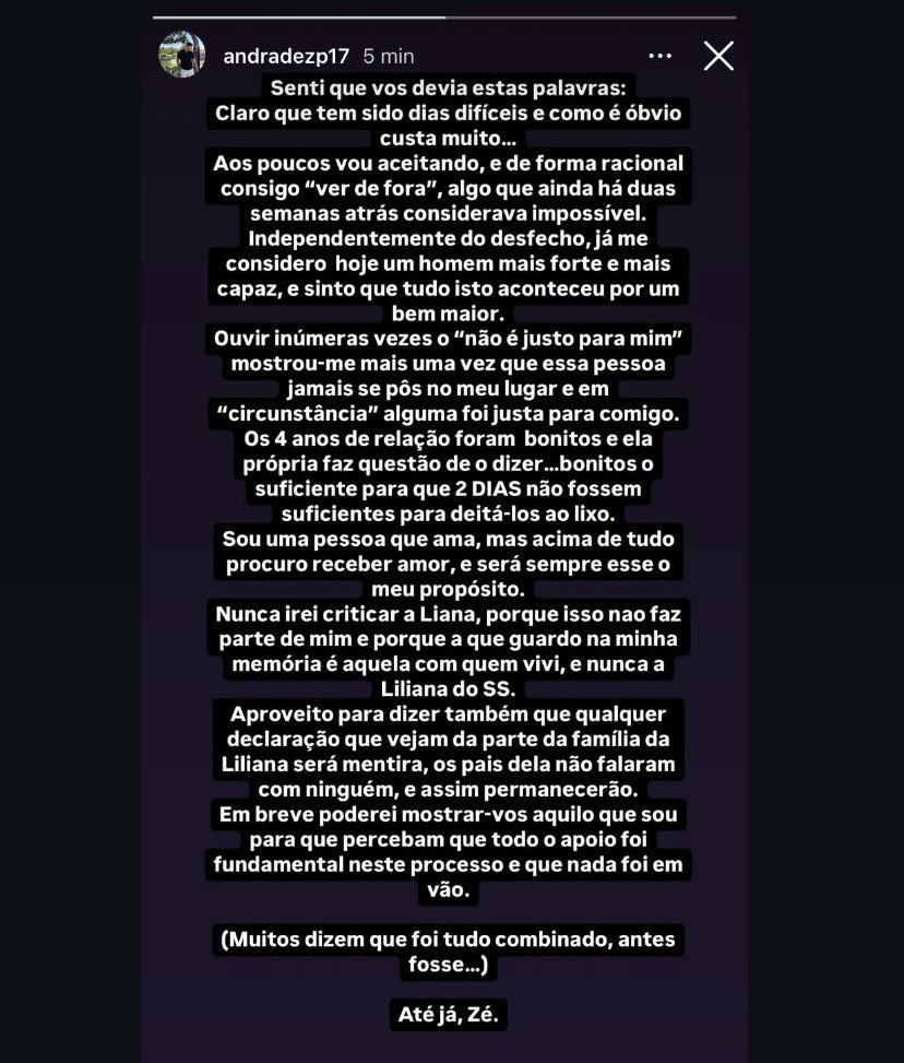 O Zé acabou de publicar este story 😱 #sstvi