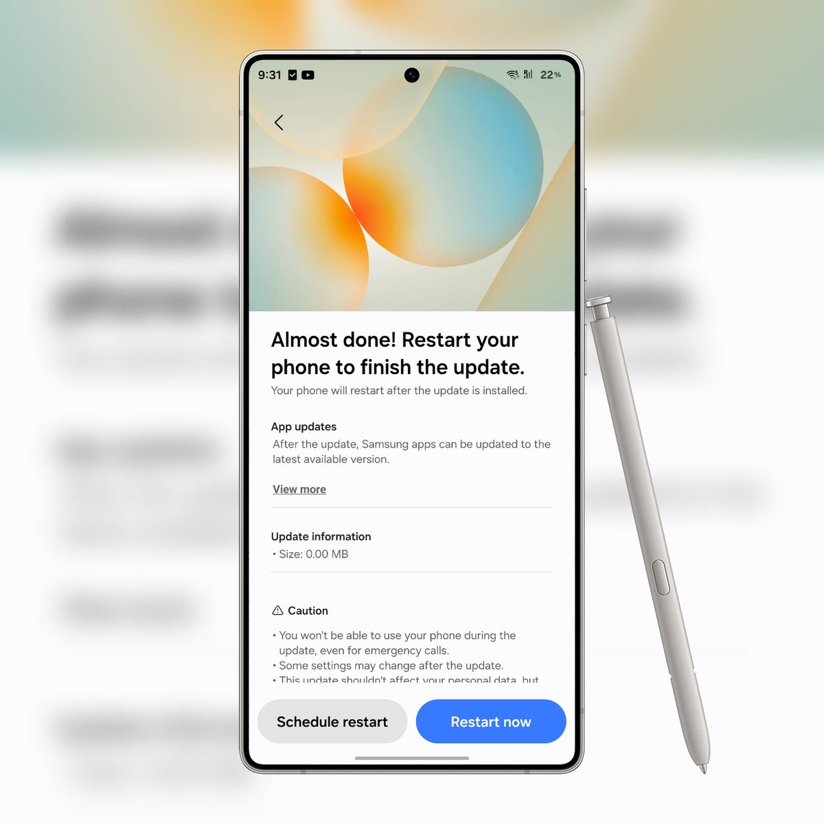 tarunvats33's tweet image. One UI 8.5: New software update download screen 👀