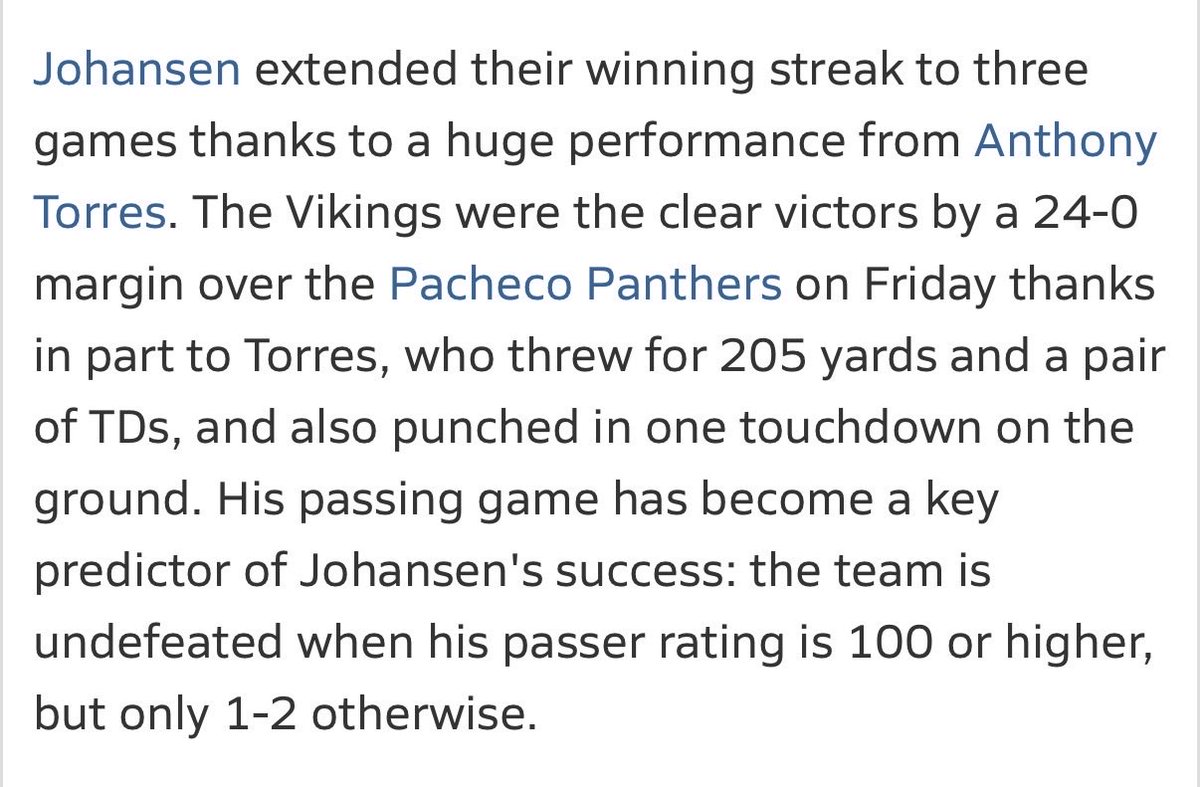 AntTorres113's tweet photo. Another big game thrown for 200 yards and 2 touchdowns. Big win over Pacheco to improve our league record to 3-0. #qb #fnl #highschool https://t.co/vFxM0dCroR