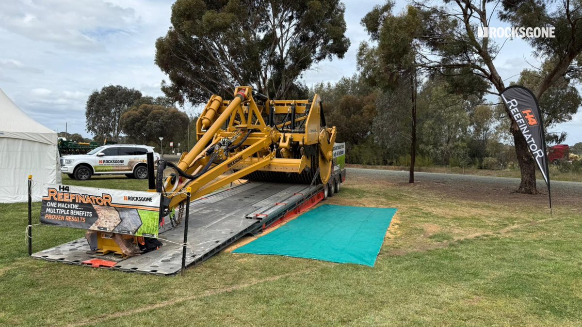 🚜✨ We’re all set up and ready to roll at Elmore Field
Days in Elmore, VIC! 🌾
It’s our first time at this event, and the H4 Reefinator is
on display

👉 Find us at Site 1120, on the corner of 8th Ave and
Avonmore Dve at the south end – we’d love to catch up
with you!