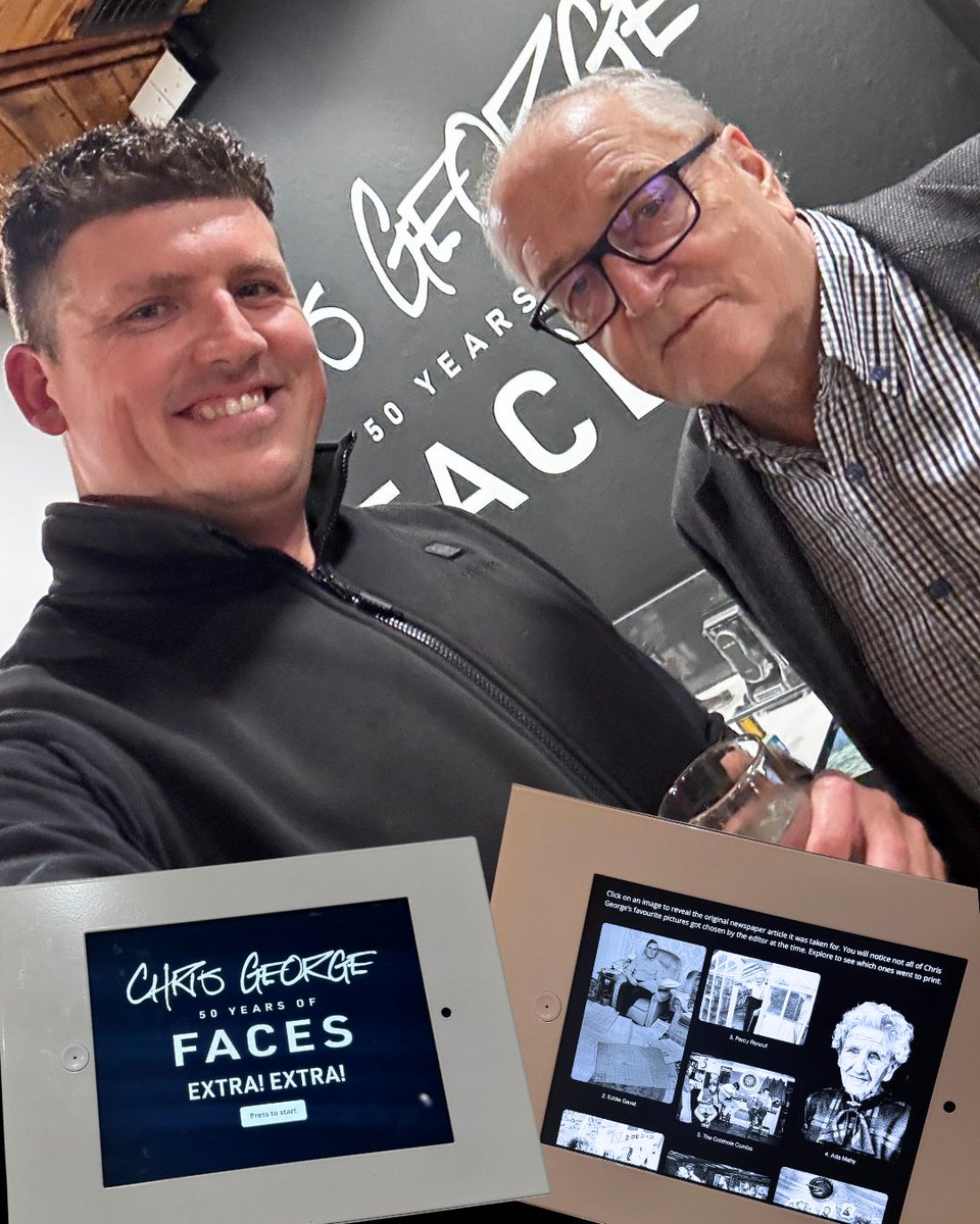 A picture with a legend 📸

It was an honour to be invited to the official opening of @GuernseyMuseums' latest exhibition, celebrating 50 years of incredible work by Chris George and what better way to recognise it than for @Ollytracey to ask for a picture with the man himself.