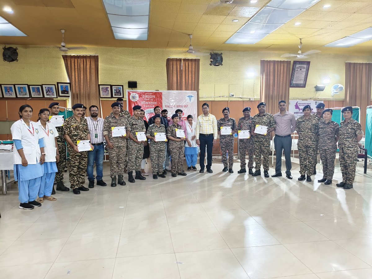 BbsrCh's tweet photo. Celebration of National Blood donation Day  organized by #CompositeHospitalCRPFBBSR in collaboration with AIIMS,BBSR on dtd 01-10-2025 under the guidelines of #OdishaSectorCRPF. https://t.co/C0ua4SzqDq
