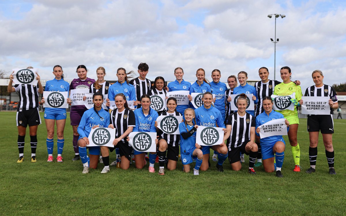 A huge thank you to all clubs that came together this weekend. This is bigger than football, and our football community showed up and stood up in truly incredible ways. We’ve got you <a href="/_kirarai/">kira</a> 💙

<a href="/kickitout/">Kick It Out</a> 
<a href="/FAWNL/">FA Women's National League</a> 
<a href="/AdobeWFACup/">Adobe Women's FA Cup</a> 
<a href="/theposhwomen/">The Posh Women</a> 

📸 <a href="/Darren_wiles/">DarrenWiles_sports</a>