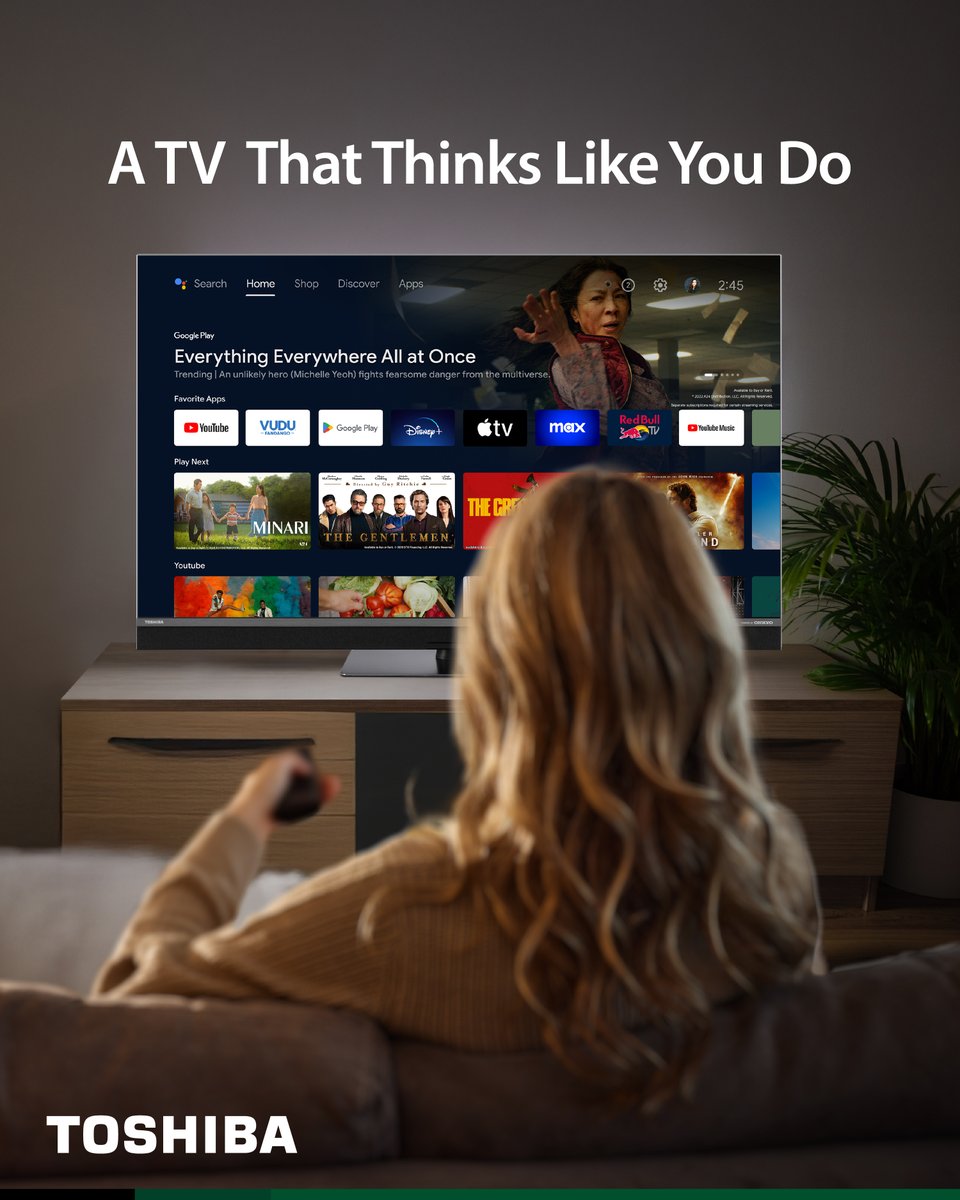 With personalized recommendations and smart search, Android TV adapts to your tastes.

The more you watch, the better it gets.

#ToshibaTV #ToshibaTVEurope