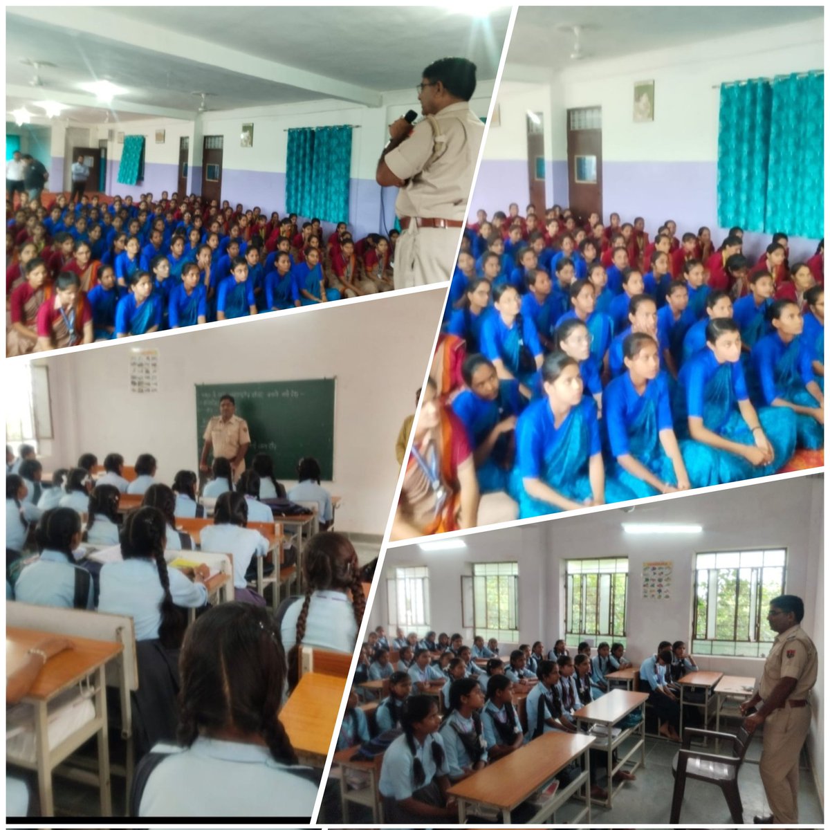 DausaPolice's tweet image. &quot;दौसा पुलिस द्वारा आज कस्बा रामगढ़ पचवारा के सीनियर स्कूल व कंचन कॉलेज में बालक-बालिकाओं को POCSO अधिनियम और साइबर सुरक्षा के प्रति जागरूक किया गया। #DausaPolice #CyberSafety #ChildProtection