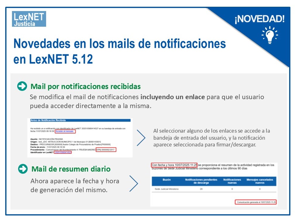 lexnetjusticia's tweet image. 📬 ¿Sabías que el mail de notificación incluye un enlace directo para acceder al contenido en #LexNET?

Desde las #OJM también puedes enviar notificaciones a procuradores, con copia al profesional, al colegio o a la delegación correspondiente.

📹👉 youtube.com/shorts/-V8MCb9…