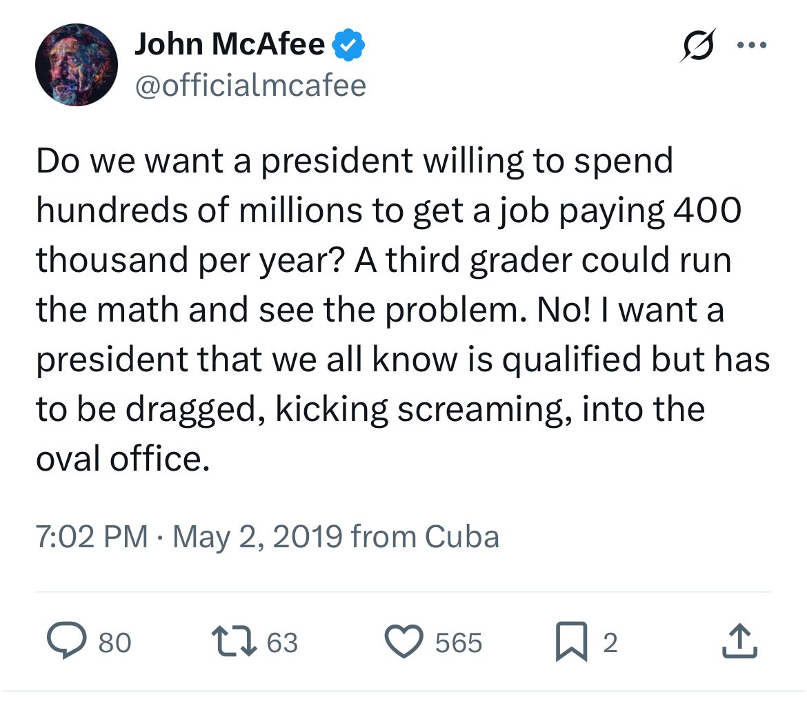 A John McAfee Memorial tweet media