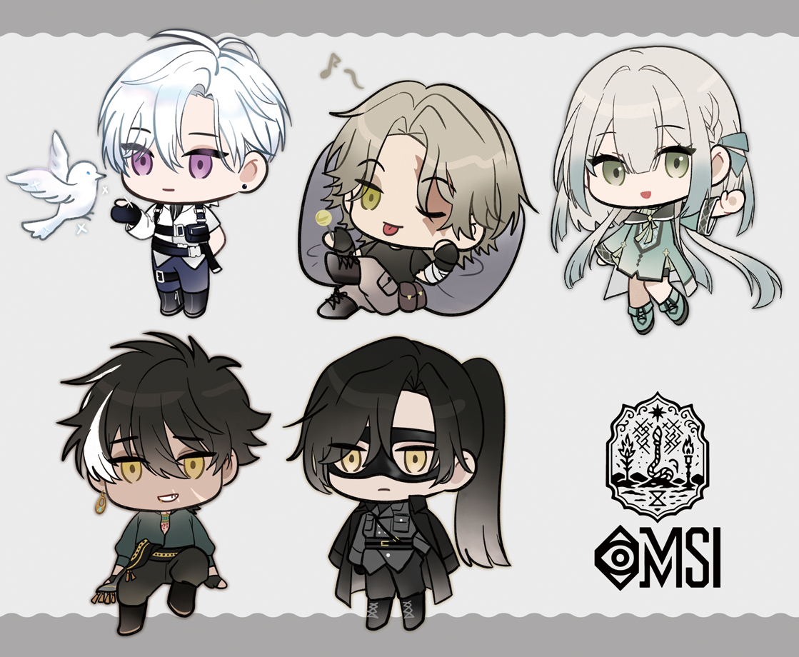 中秋快樂！
除了中上那隻其他都是別人家的OC！