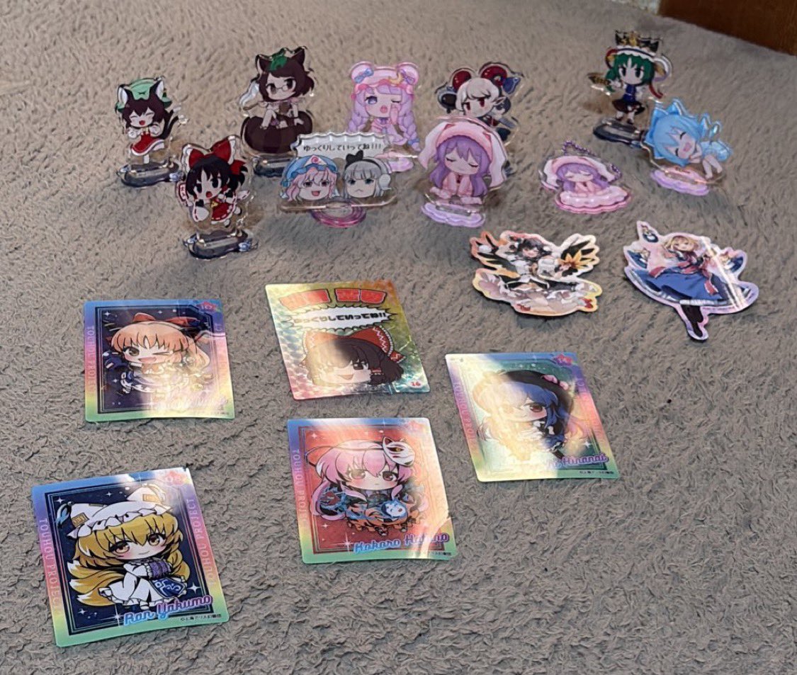 happyCandyDolls's tweet photo. 東方、ゆっくりグッズ買取、交換

讓:画像
求:魔理沙グッズ全般 or アクスタ、アクキー500/ 個 カード50/枚 +郵送料、交通費

郵送○
大阪(天王寺)手渡し優先

#東方グッズ交換
#東方グッズ買取
#東方グッズ譲渡 https://t.co/dFqHBxdaVS