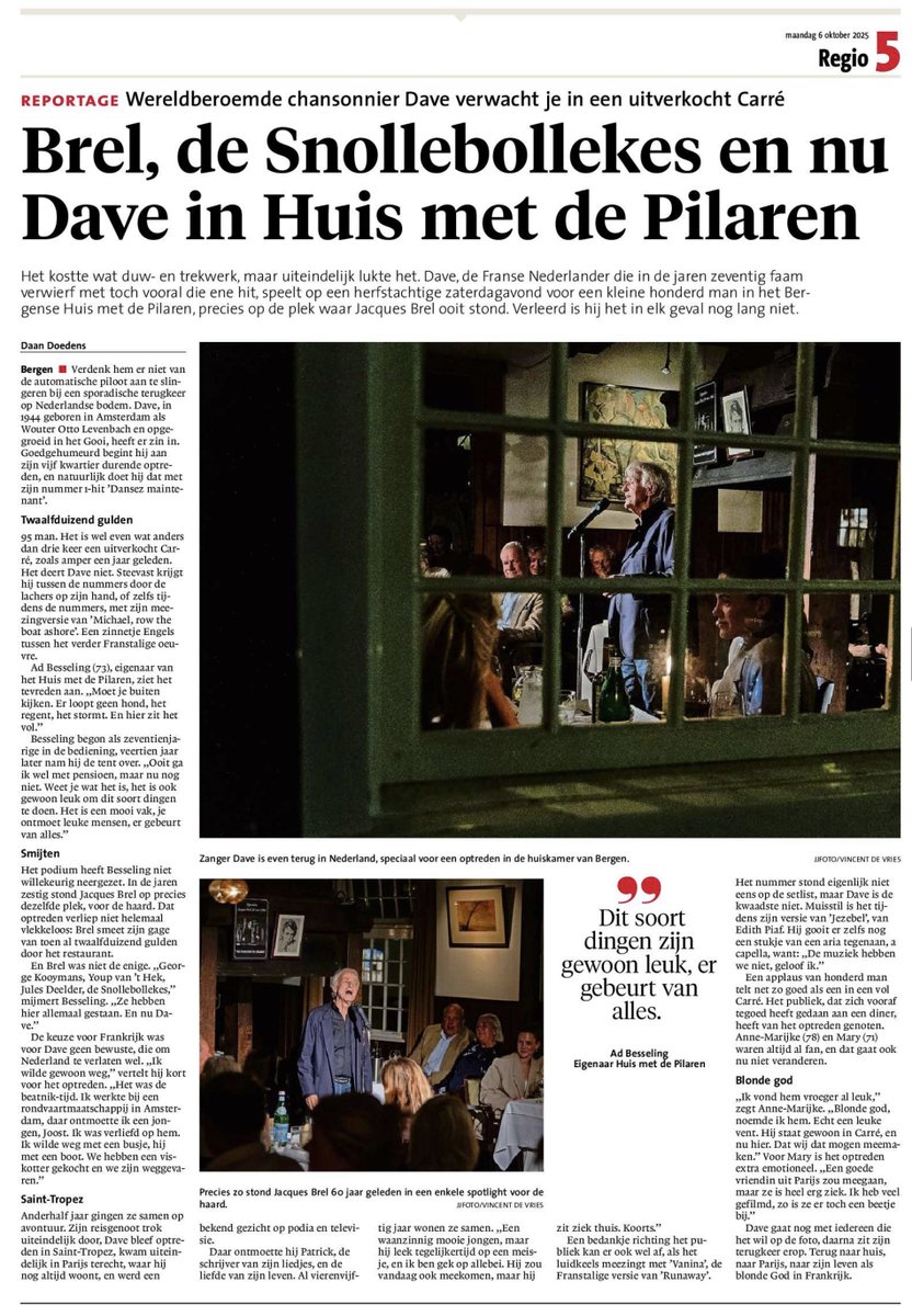 Wat was het weer een fantastische avond in ons Huis met de Pilaren. Het optreden van Dave was indrukwekkend. Merci beaucoup Dave pour la soirée formidable!