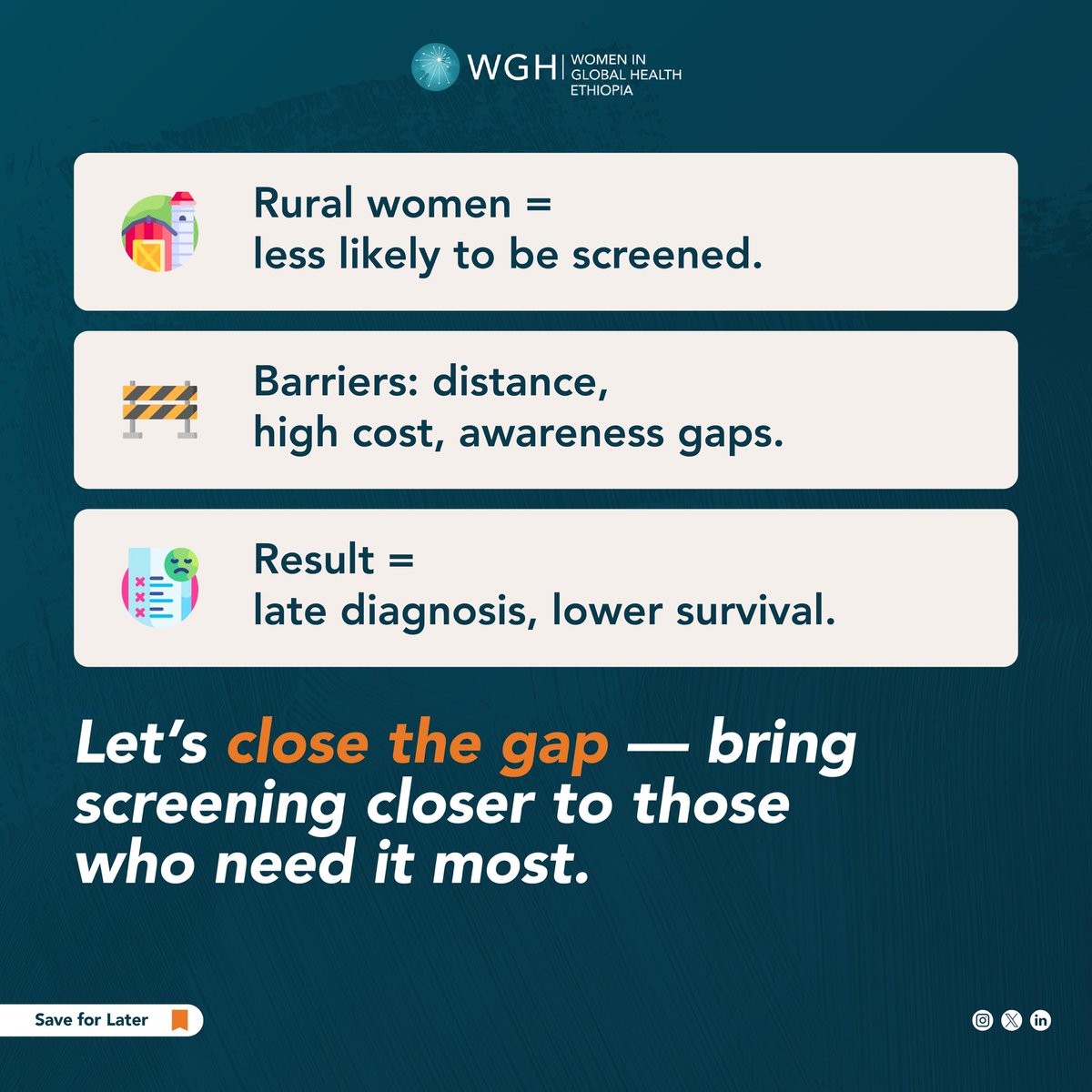 WGHEthiopia's tweet image. For many women in Ethiopia, screening remains out of reach. We must bring services closer to them.

#CancerAwareness #ScreeningMatters