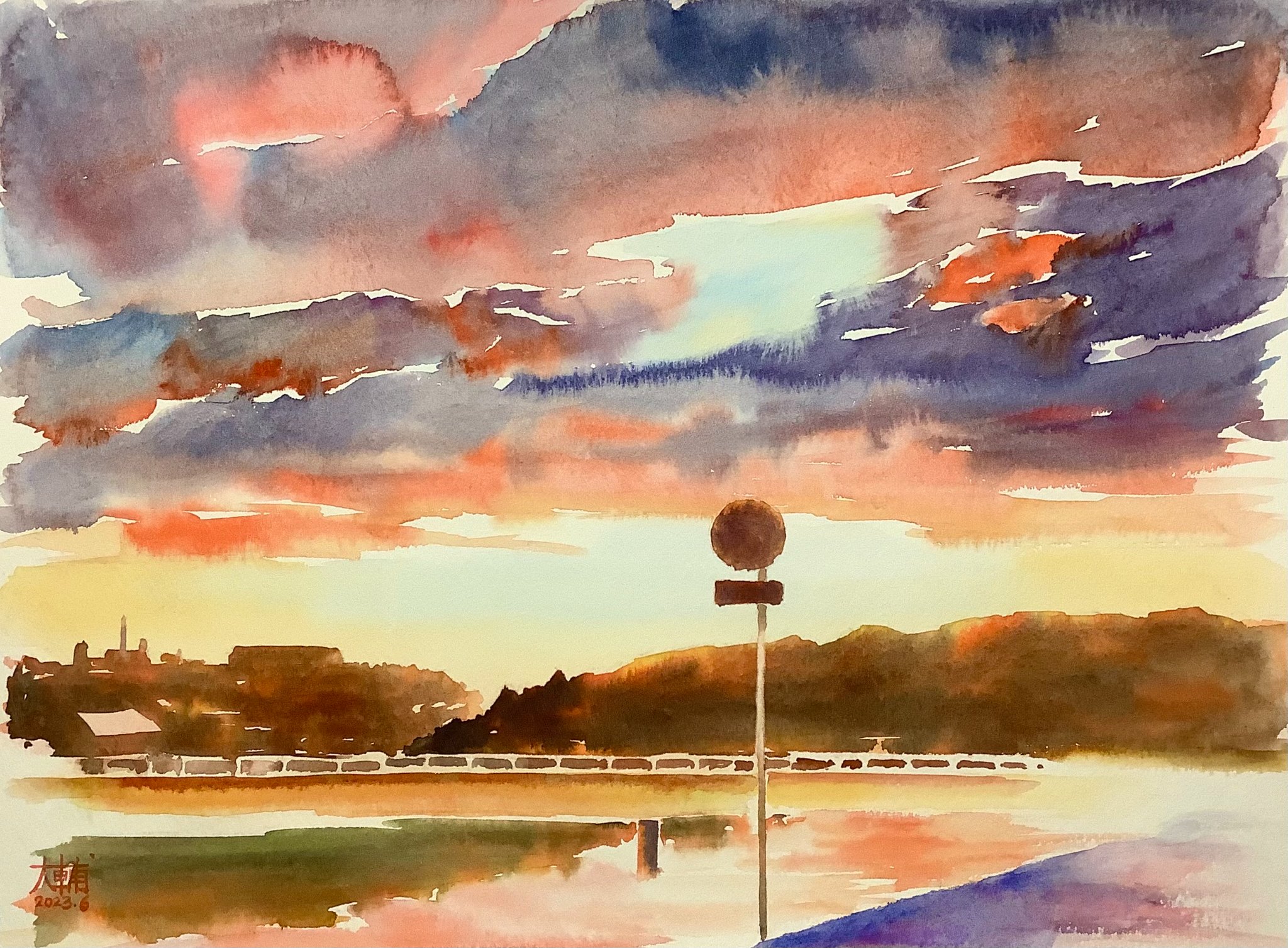 水彩画「太公望」 DiDi（土井大輔）watercolor on X: 