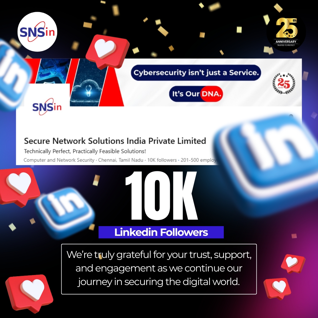 SolutionsSecure's tweet image. 🚀 10K strong &amp;amp; counting! Not bots, not fluff — real people, real impact. 

You turned SNS from a company into a community. 

Here’s to smarter insights, bolder ideas &amp;amp; stronger security ahead. 

💚 Thank you! 

#10KFollowers #CybersecurityCommunity #MilestoneMoment