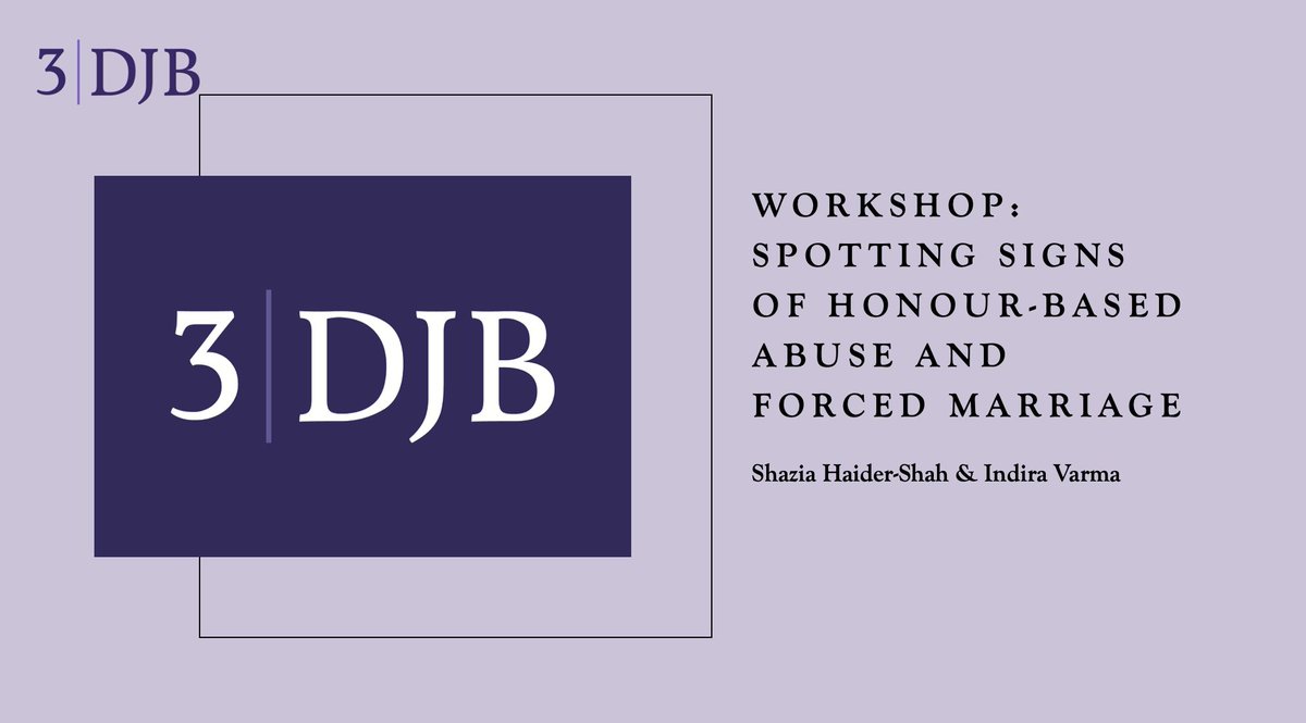 Shazia Haider-Shah and Indira Varma presented an informative seminar last Thursday ‘How to Spot Signs of Honour-Based Abuse and Forced Marriage’. To enquire about organising a tailored version of this seminar for your team, or to obtain the handout, please contact the clerks.
