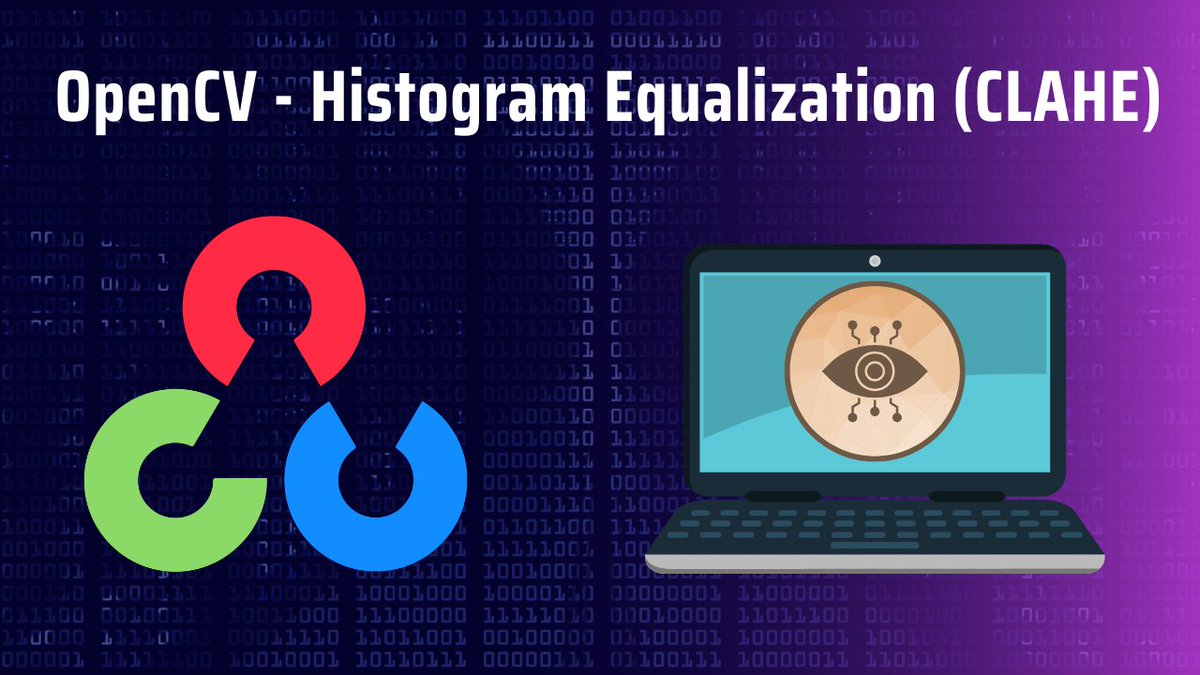 studyopedia's tweet image. Histogram Equalization (CLAHE) with OpenCV:
studyopedia.com/opencv/histogr…

#opencv #computervision #studyopedia #opencvtutorial