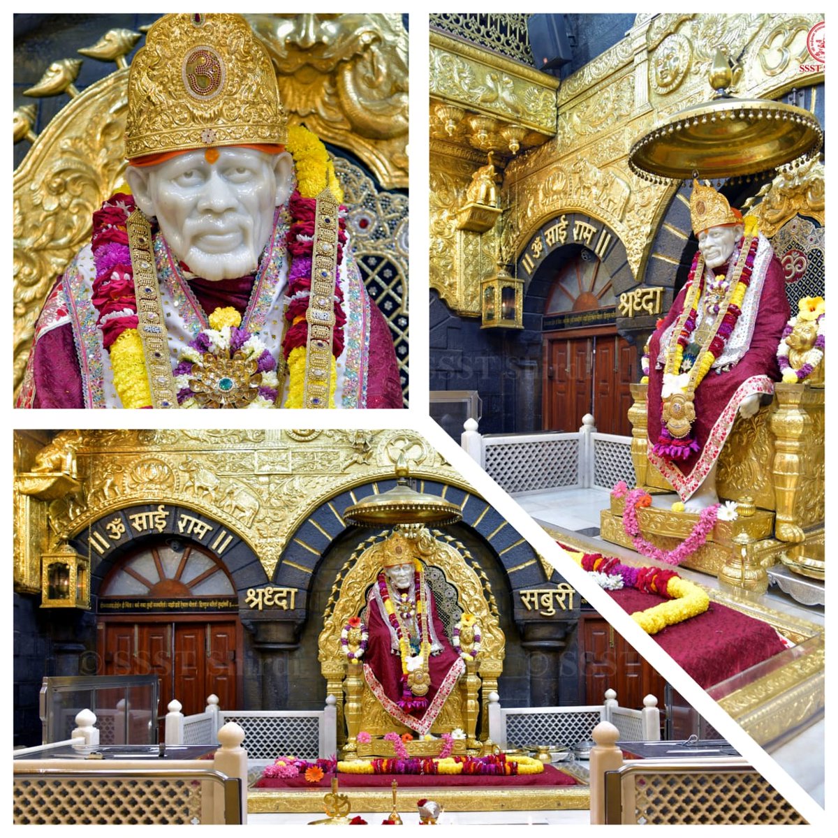 My heartfelt pranaams to this blissful darshan of our beloved Sai as seen today at Samadhi mandir in Shirdi during the Madhyan aarti 🙏🙏
Sai bhakt, 
Deepa H 🙏
6th October 2025