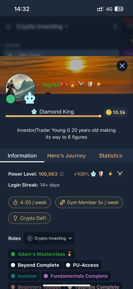 Today i hit 100k power level after being active in TRW for over 2.5 years. I have made good money and connected with a lot of big G’s. One of the best decisions of my life 🥊
