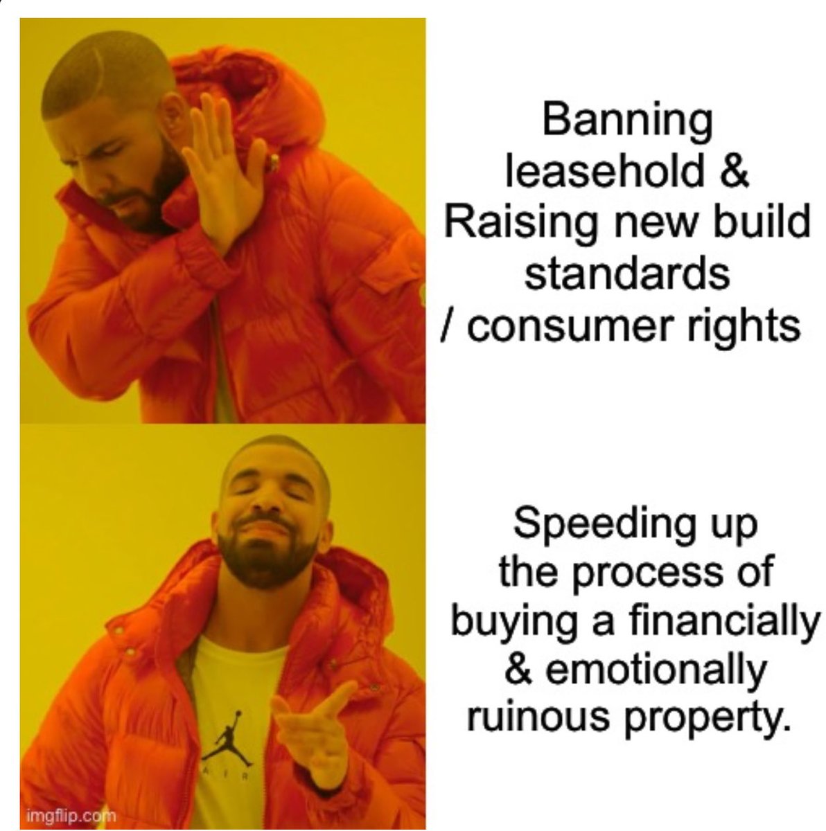 Matt Lismore (@mattlismore) on Twitter photo Giving you less time to realise you shouldn’t be buying a leasehold home. 
Which despite manifesto commitments, still exist. 
Speed of process hasn’t been an issue either time I bought a home, ruinous leasehold tenure & building safety defects however, were. 
When are we going Giving you less time to realise you shouldn’t be buying a leasehold home. 
Which despite manifesto commitments, still exist. 
Speed of process hasn’t been an issue either time I bought a home, ruinous leasehold tenure & building safety defects however, were. 
When are we going
