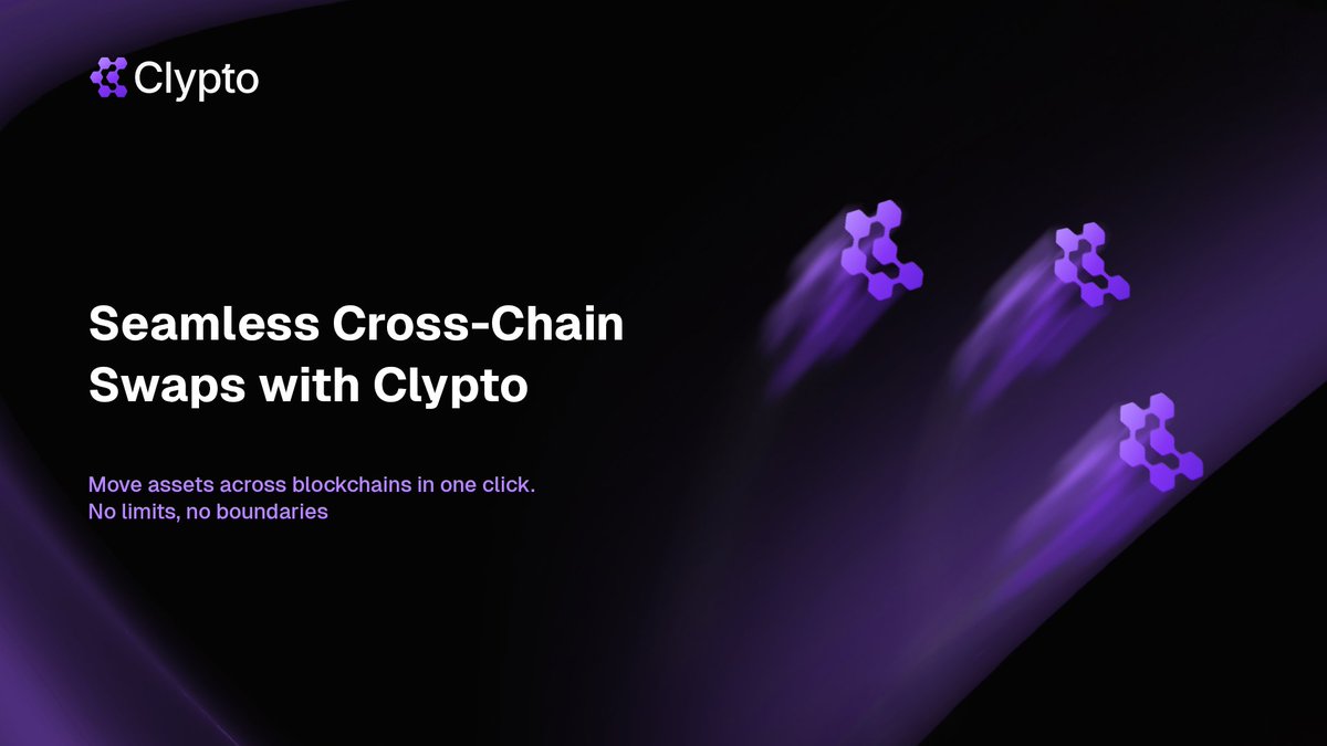 ClyptoApp's tweet photo. Bridges are often slow, complicated, and carry risks that make moving assets across networks a painful process. It creates friction and keeps users from moving with speed and confidence.

Clypto changes this by making cross-chain activity simple and seamless. With support for over 17 blockchains and seamless integrations with trusted providers, assets can move in minutes, not hours: no confusing steps, no long waits, just direct access to where your funds need to be.

The result Clypto provides: Control and Efficiency. Traders are free to swap, transfer, and trade across multiple networks without ever feeling stuck. It feels smooth, it feels natural, and it keeps the focus exactly where it should be, on trading.

This is why Clypto stands out.

Have you tried moving assets cross-chain with Clypto yet?