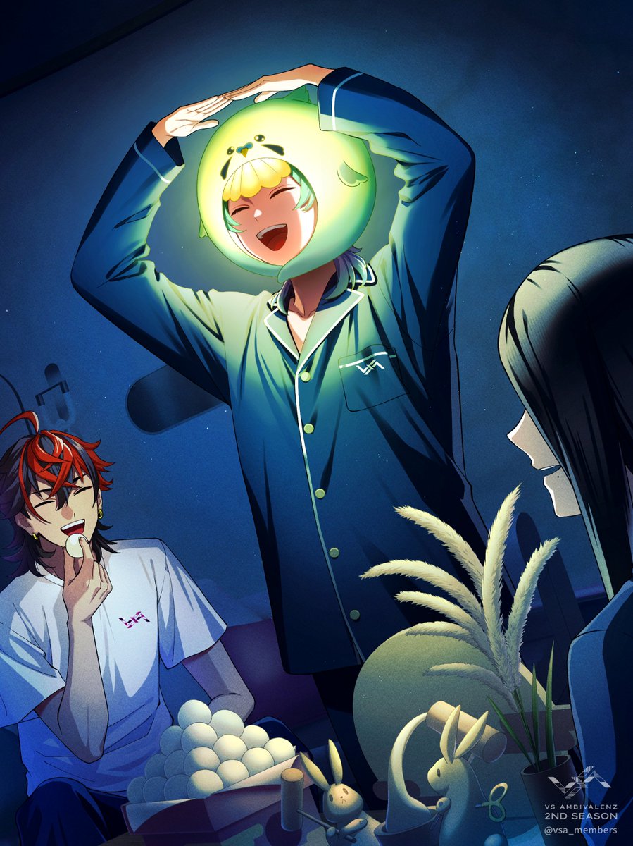 今日は中秋の名月っつーらしい　毎年日付は違うみてぇだな
インターナートは月が見えねぇからケイトに月になってもらった
みんなで月見団子も作って食って　悪くねぇ時間だったぞ
#vsa2_riam